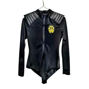 Leg Avenue SWAT Tactical Bodysuit Women's Small Black Zip Front Costume Cosplay